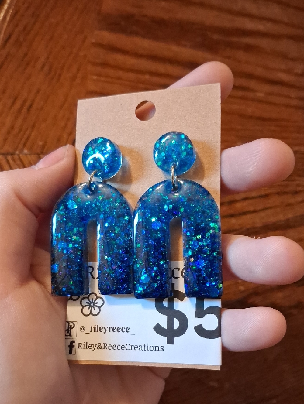 Blue Resin Earrings!!